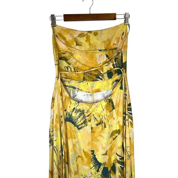FREE PEOPLE Nellie Maxi Dress Abstract Strappy Back Romantic Beachy Size Small - Picture 11 of 16